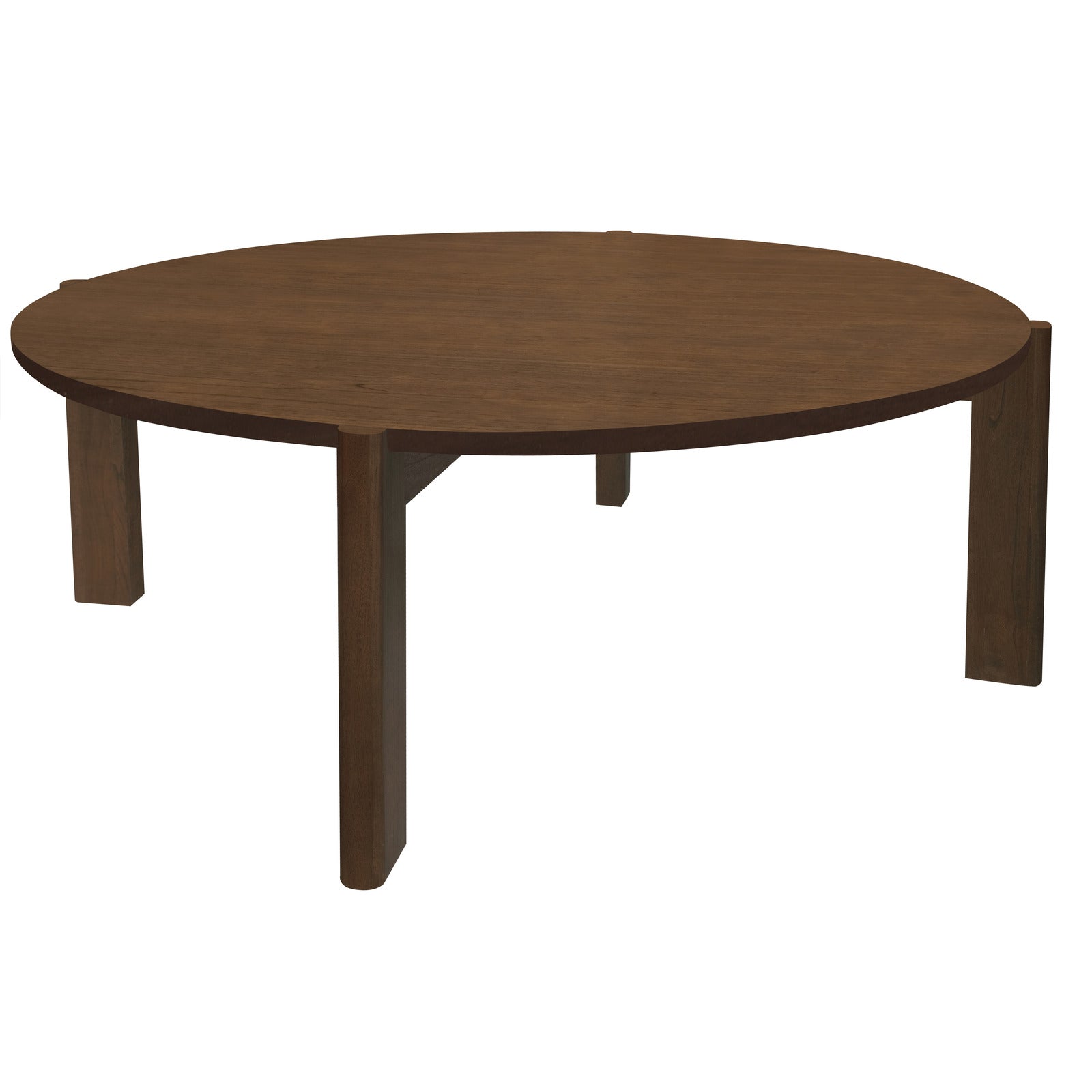 Eden Nest Adelle Round Walnut Coffee Table Solid Mindi Wood