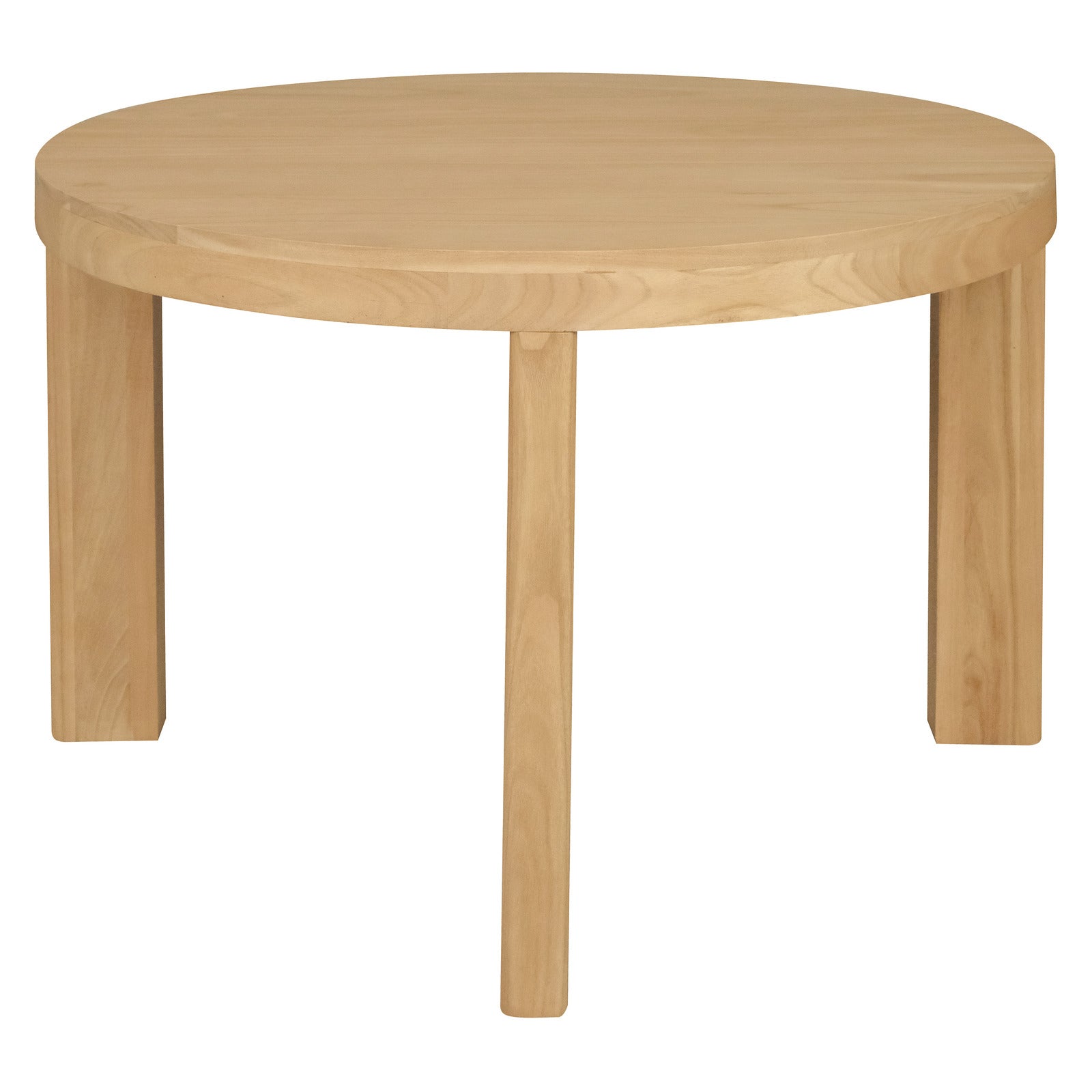 Eden Nest Round Dining Table In Natural Mindi Wood Finish