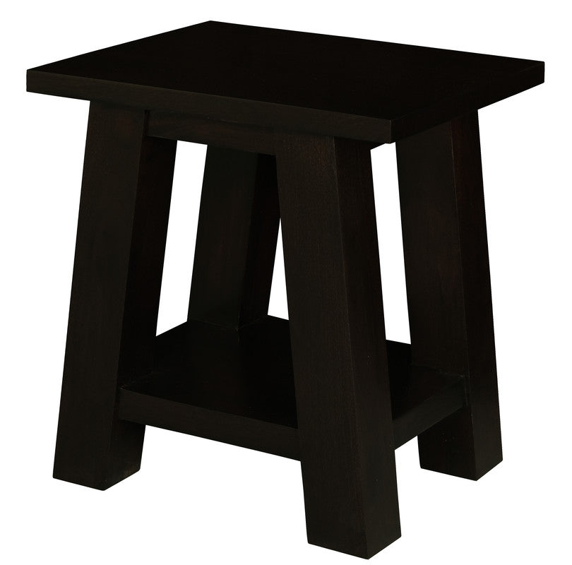 Eden Nest Solid Mahogany Timber Lamp Table Chocolate Finish