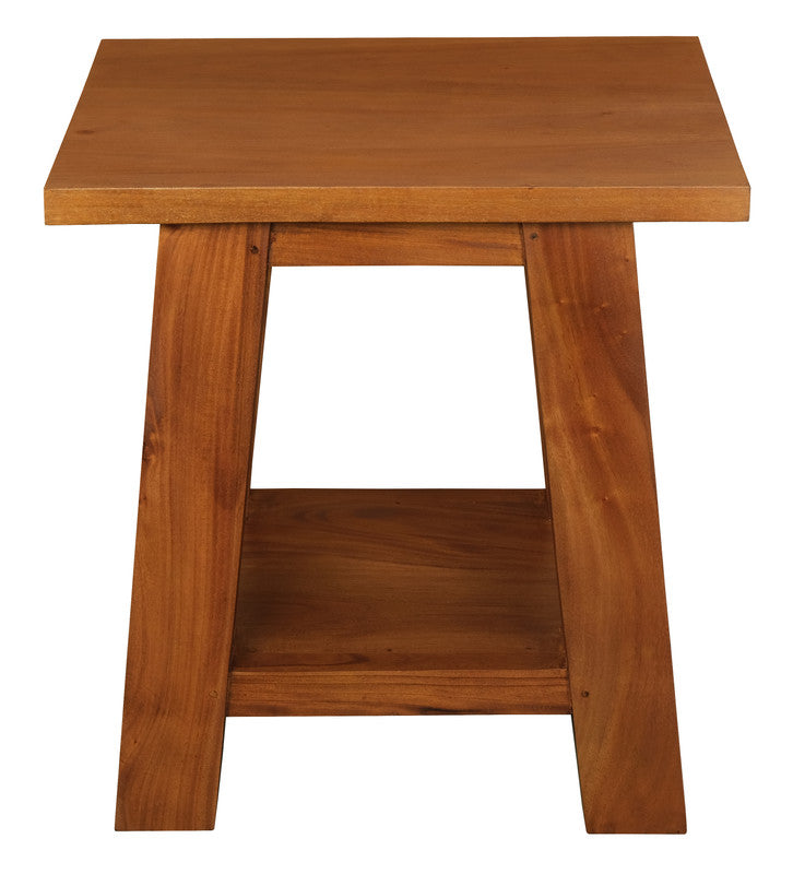 Eden Nest Solid Mahogany Lamp Table Light Pecan Modern