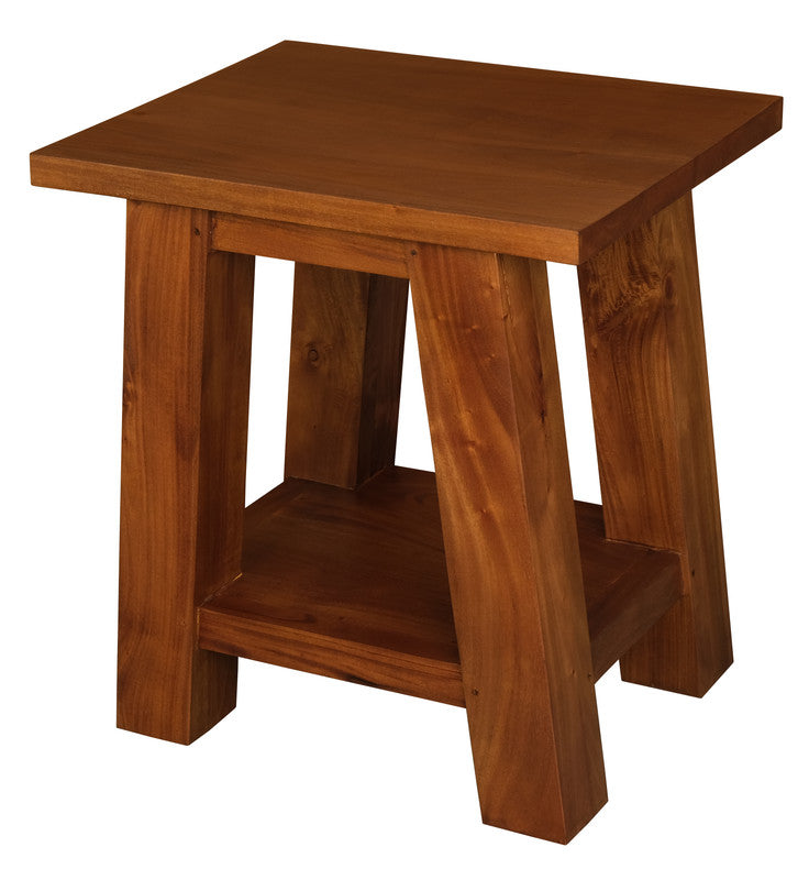 Eden Nest Solid Mahogany Lamp Table Light Pecan Modern