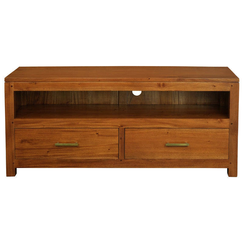Eden Nest 2 Drawer Entertainment Unit Light Pecan Finish