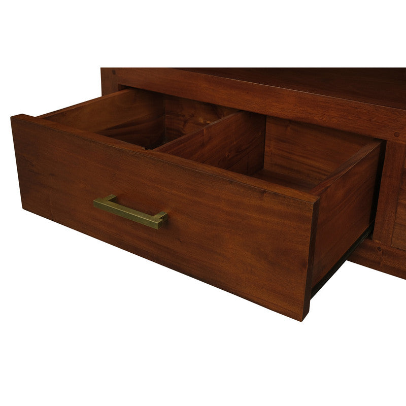 Eden Nest Mahogany 2 Drawer Entertainment Unit Low Profile