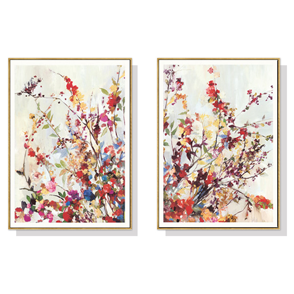 Eden Nest Wall Art 50x70cm Gold Frame Canvas Spring 2 Sets