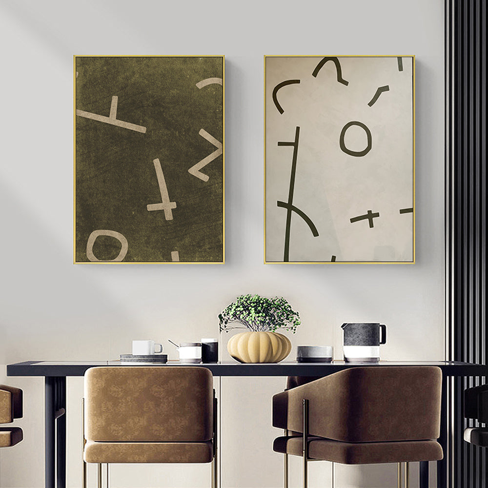 Neutral Composition Wall Art Canvas 100x150cm Gold Frame