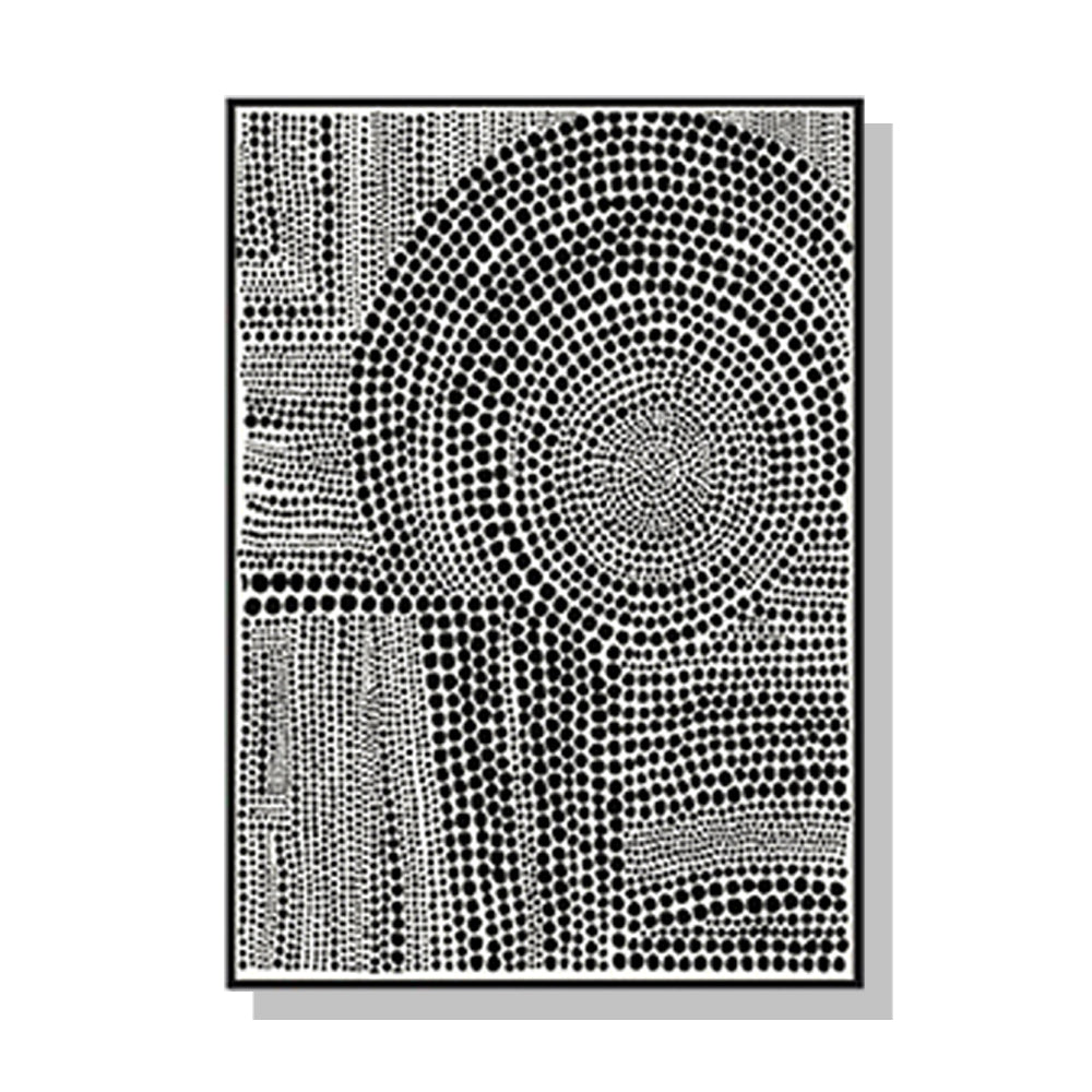 Wall Art 90x135cm Clustered Dots Black Framed Canvas