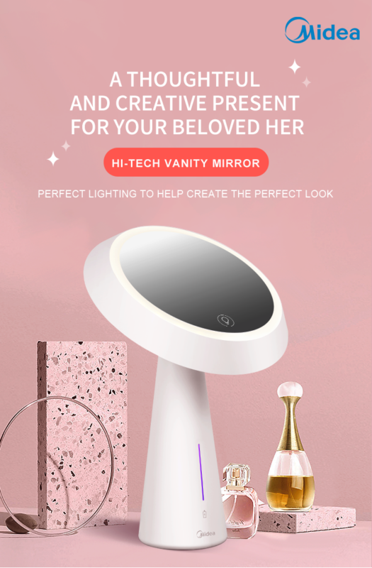 Eden Nest Makeup Light White Bedside Lamp Three Level USB