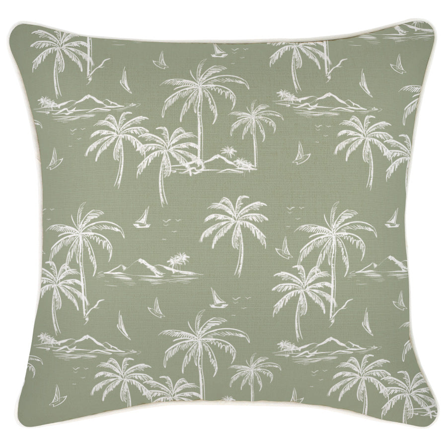 Cushion Cover With Piping Postcards Sage 45cm Square