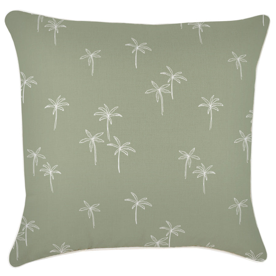 Eden Nest Cushion Cover With Piping Palm Cove Sage 60cm
