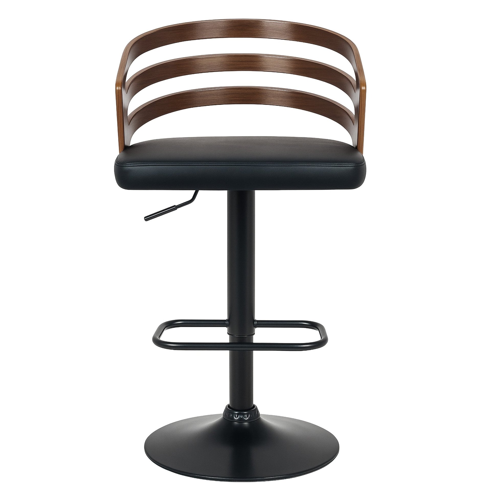 Eden Nest Bentwood Barstool Walnut and Black Faux Leather