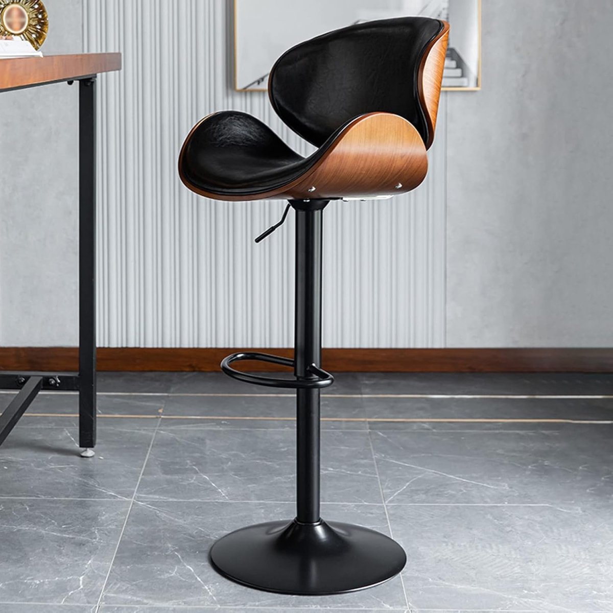 Eden Nest Rotating Barstool Microfibre Leather and Metal