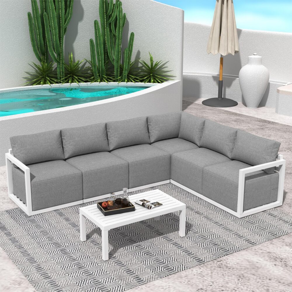 Eden Nest All Weather Outdoor Lounge Set Charcoal Grey