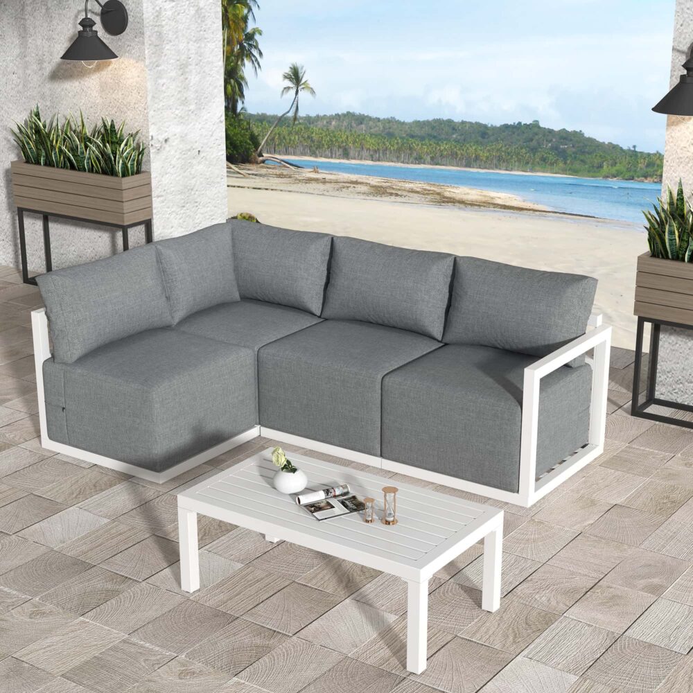 Eden Nest Four Seat Alfresco Harmony Lounge Set Charcoal