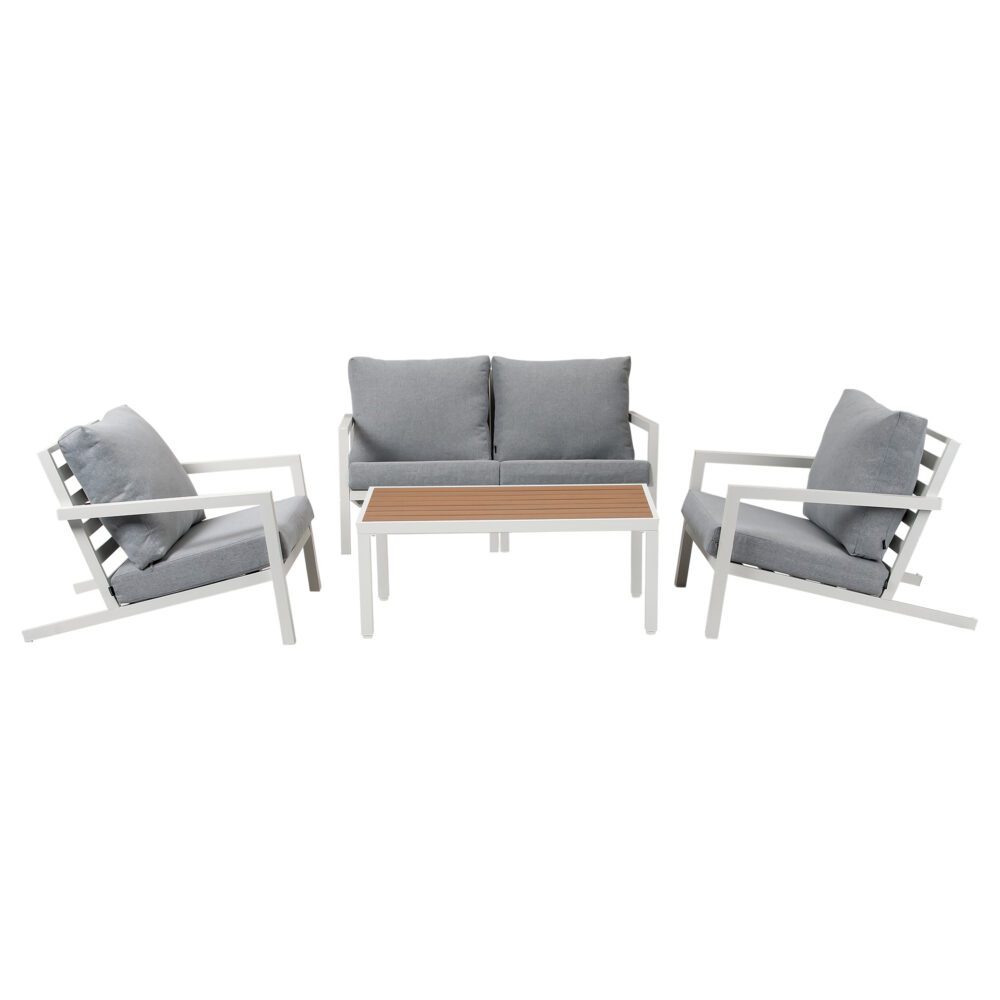 Eden Nest Aidan Outdoor Garden Furniture Set White 5 Piece