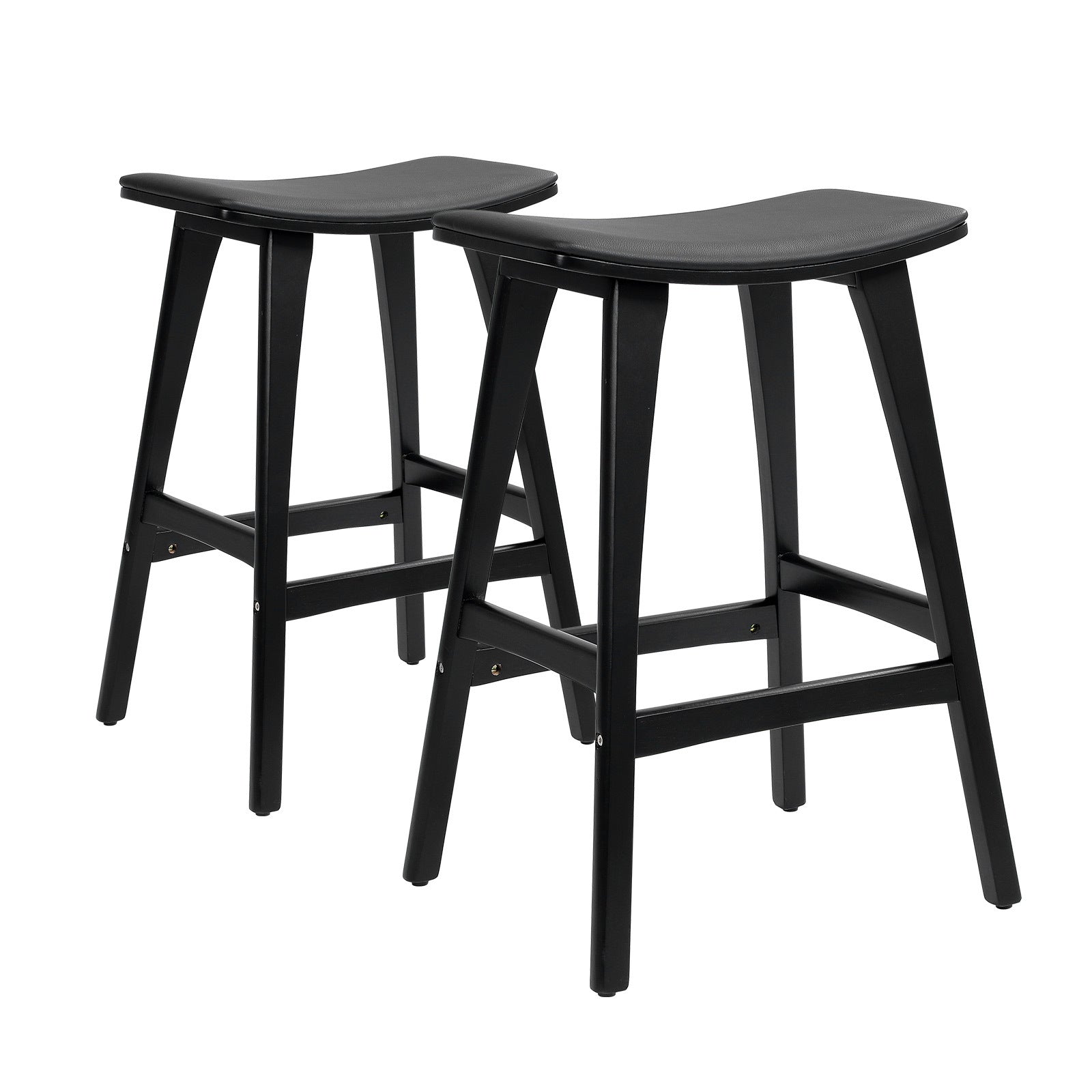 Eden Nest La Bella 2 Set Wooden Bar Stool 65 cm Black