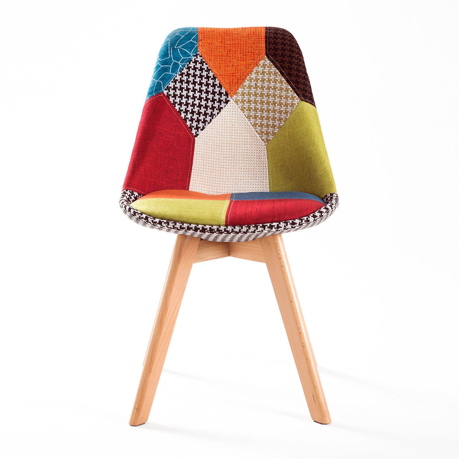 Eden Nest Retro Dining Chairs Set Padded Seat Multi Colour
