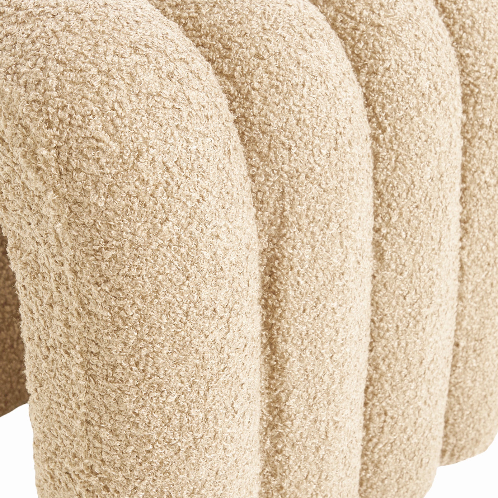 Eden Nest Ridge Arch Ottoman Foot Rest Teddy Fleece Beige