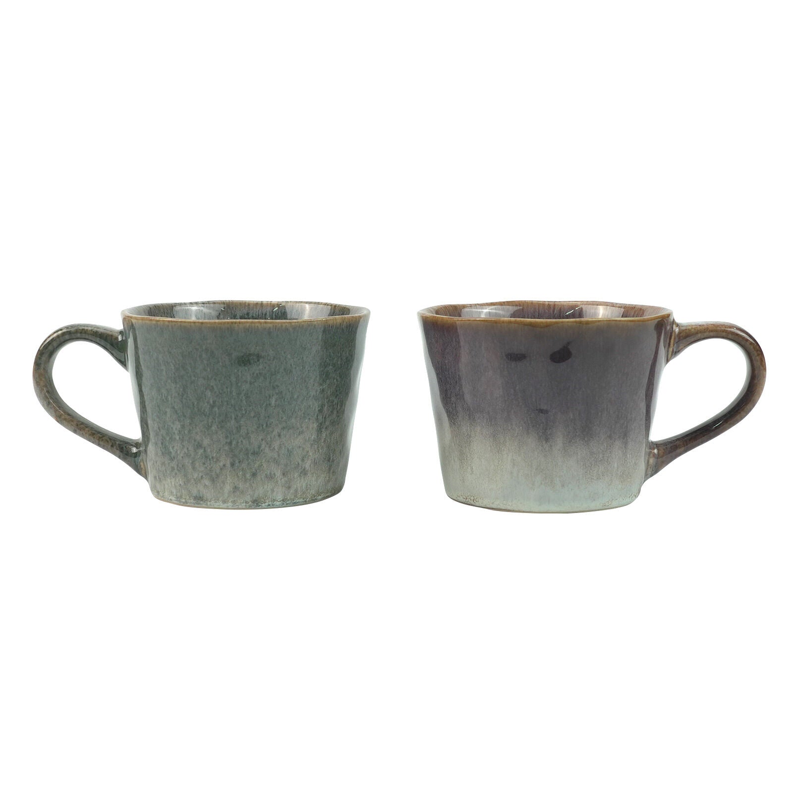 Eden Nest Reactive Glazed Mugs 350ml Earthy Grey Blue
