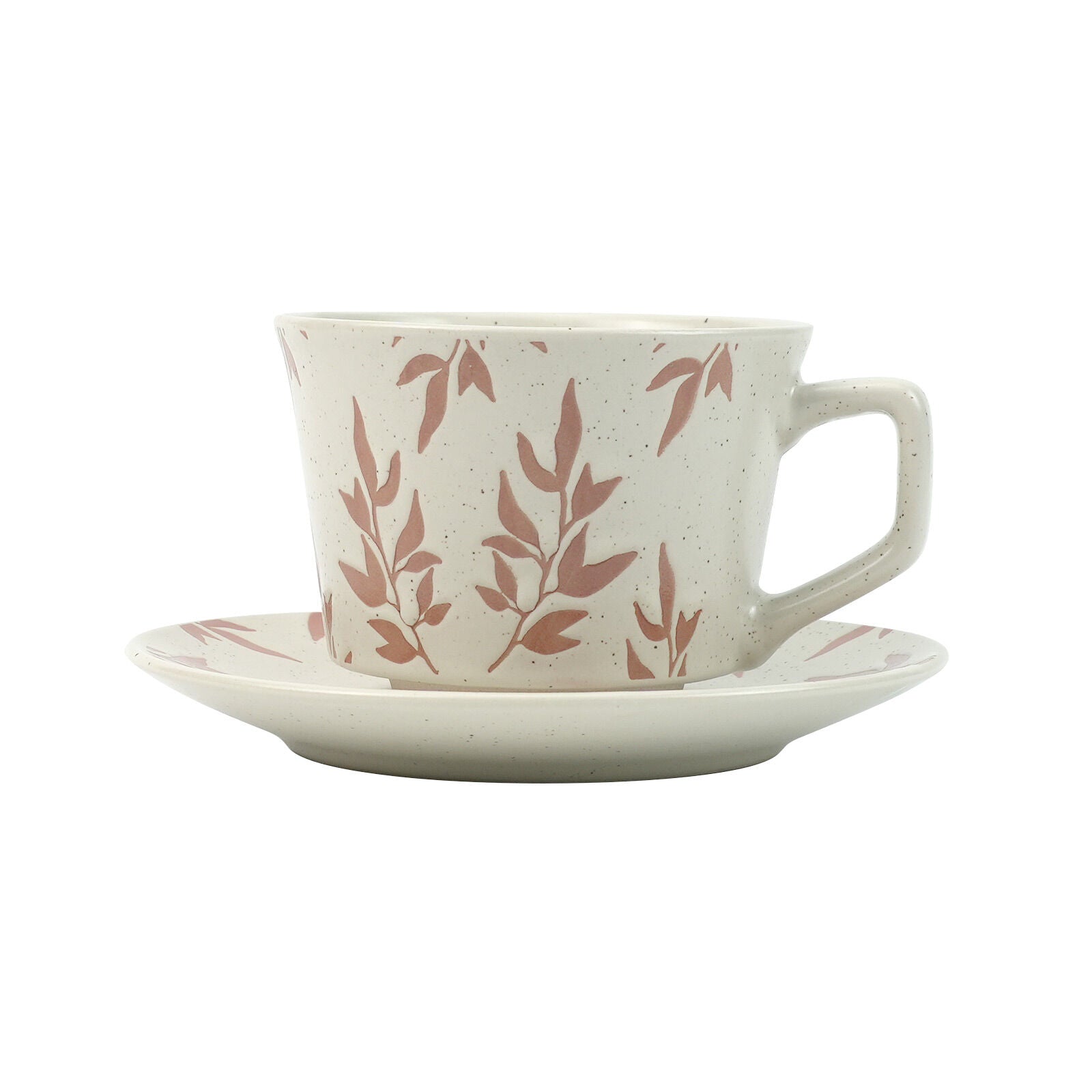 Eden Nest Speckle Cup and Saucer Set 380ml Earthy Red
