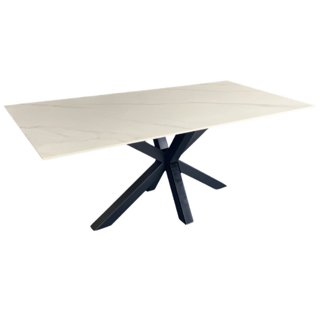 Eden Nest Black White Marble Dining Table 90cm By 180cm