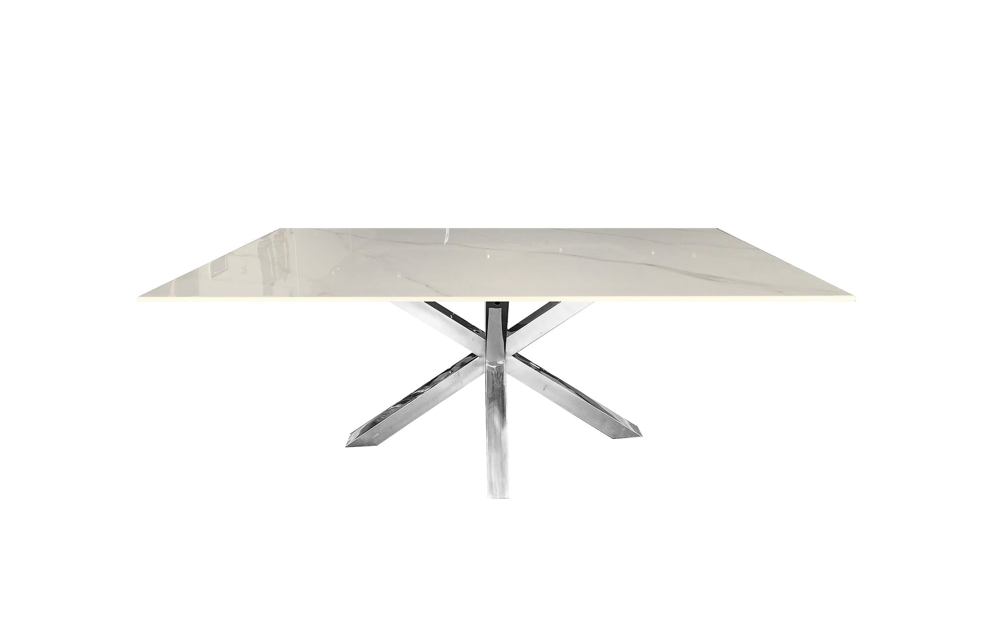 Eden Nest Silver Marble Dining Modern Table 90cm By 180cm