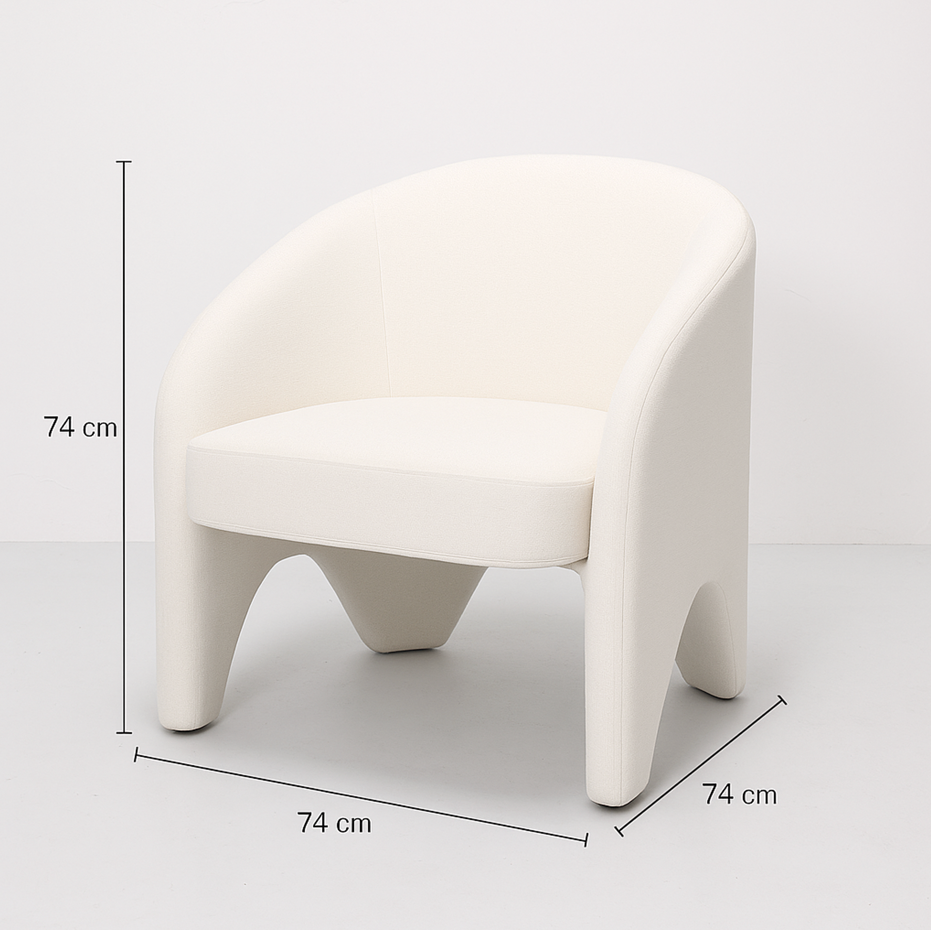 Eden Nest Nova Armchair White Chenille