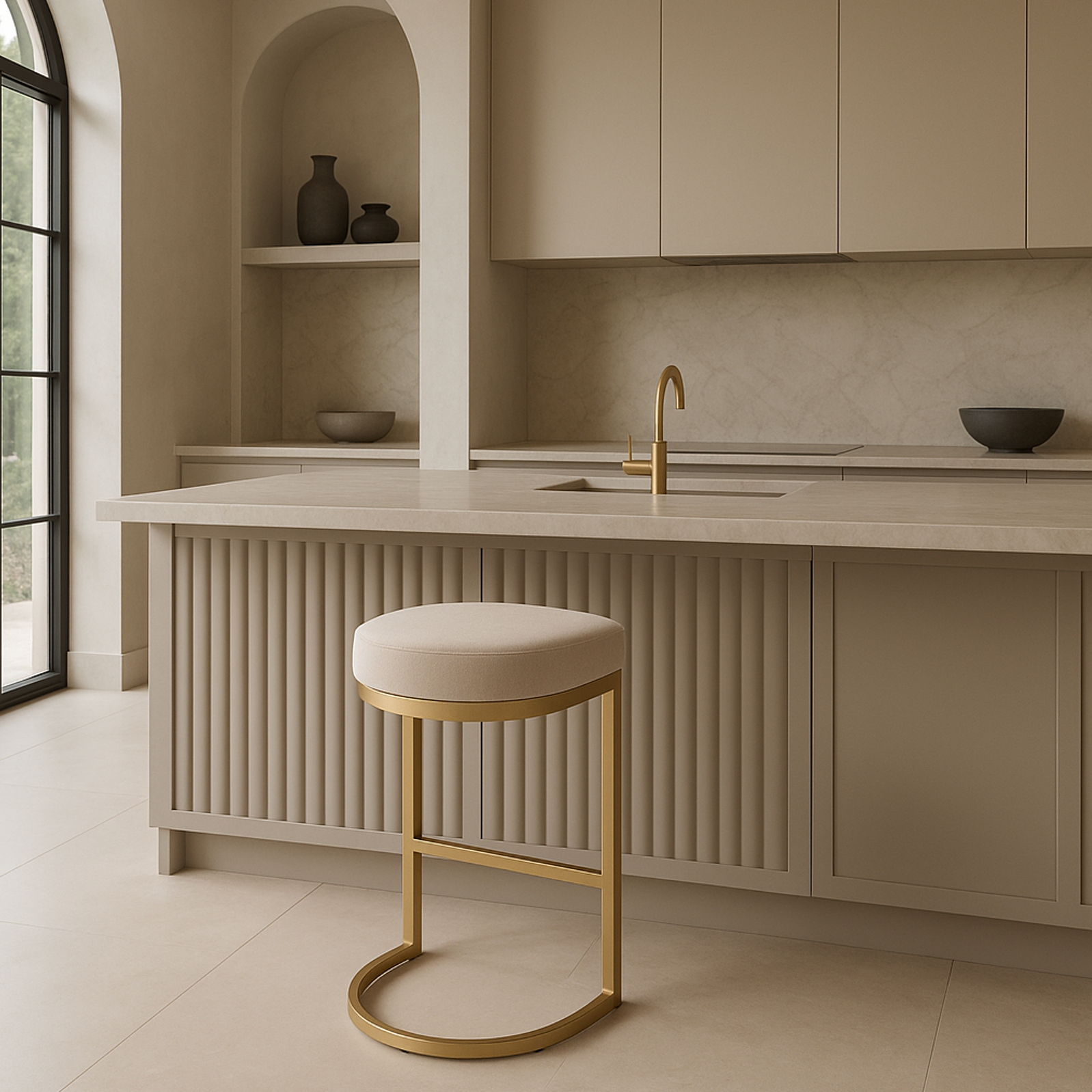Eden Nest Royale Bar Stool Light Taupe