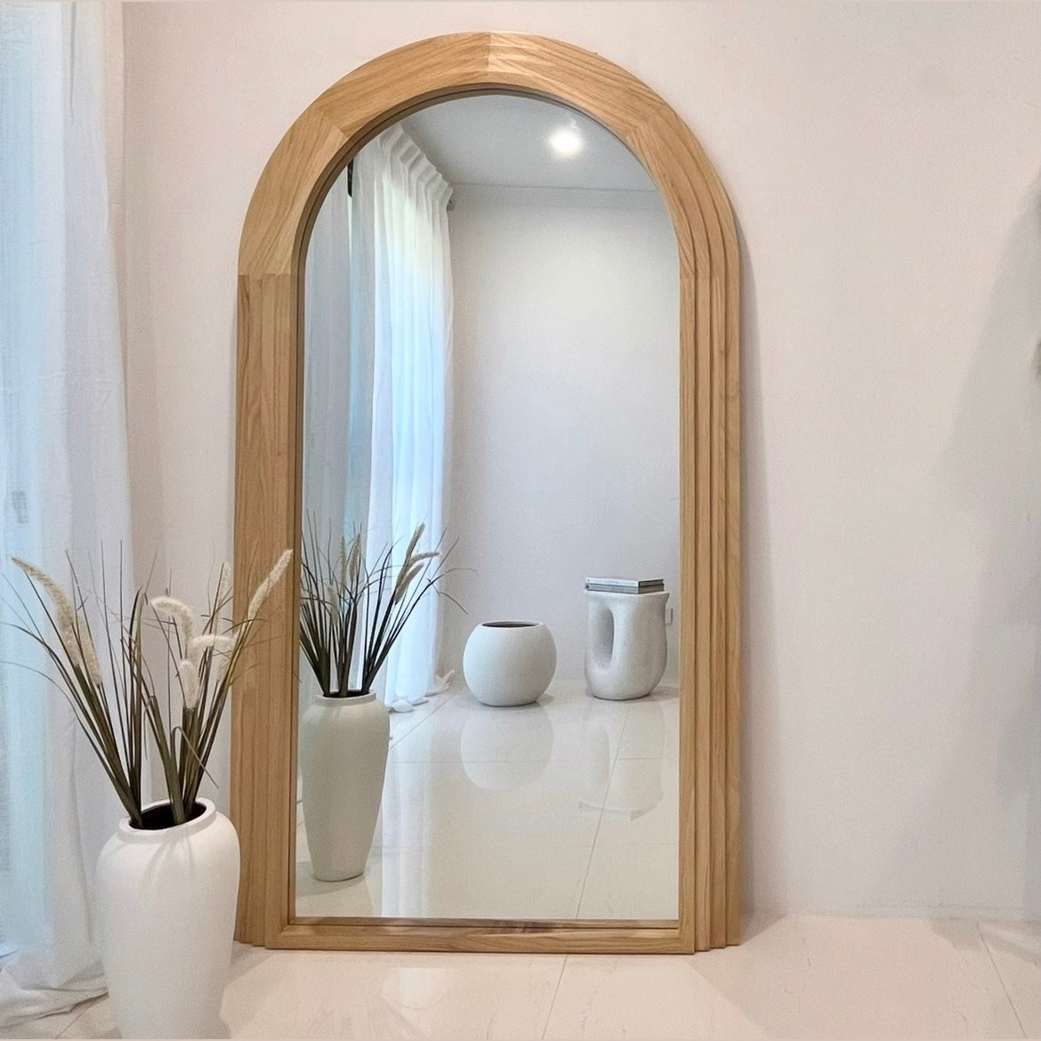 Eden Nest Sierra Arched Step Mirror Natural Wood Statement