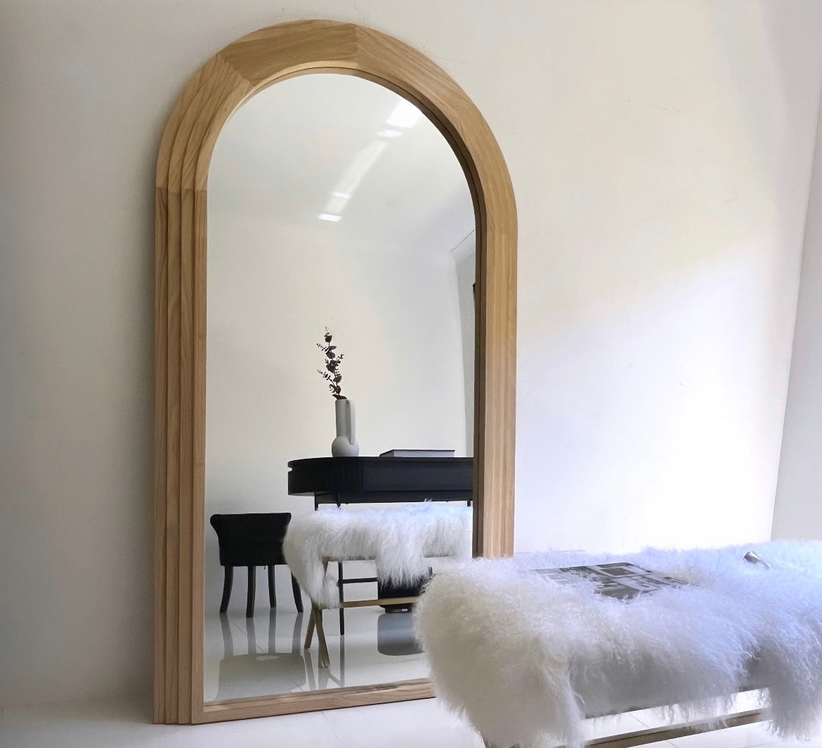 Eden Nest Sierra Arched Step Mirror Natural Wood Statement
