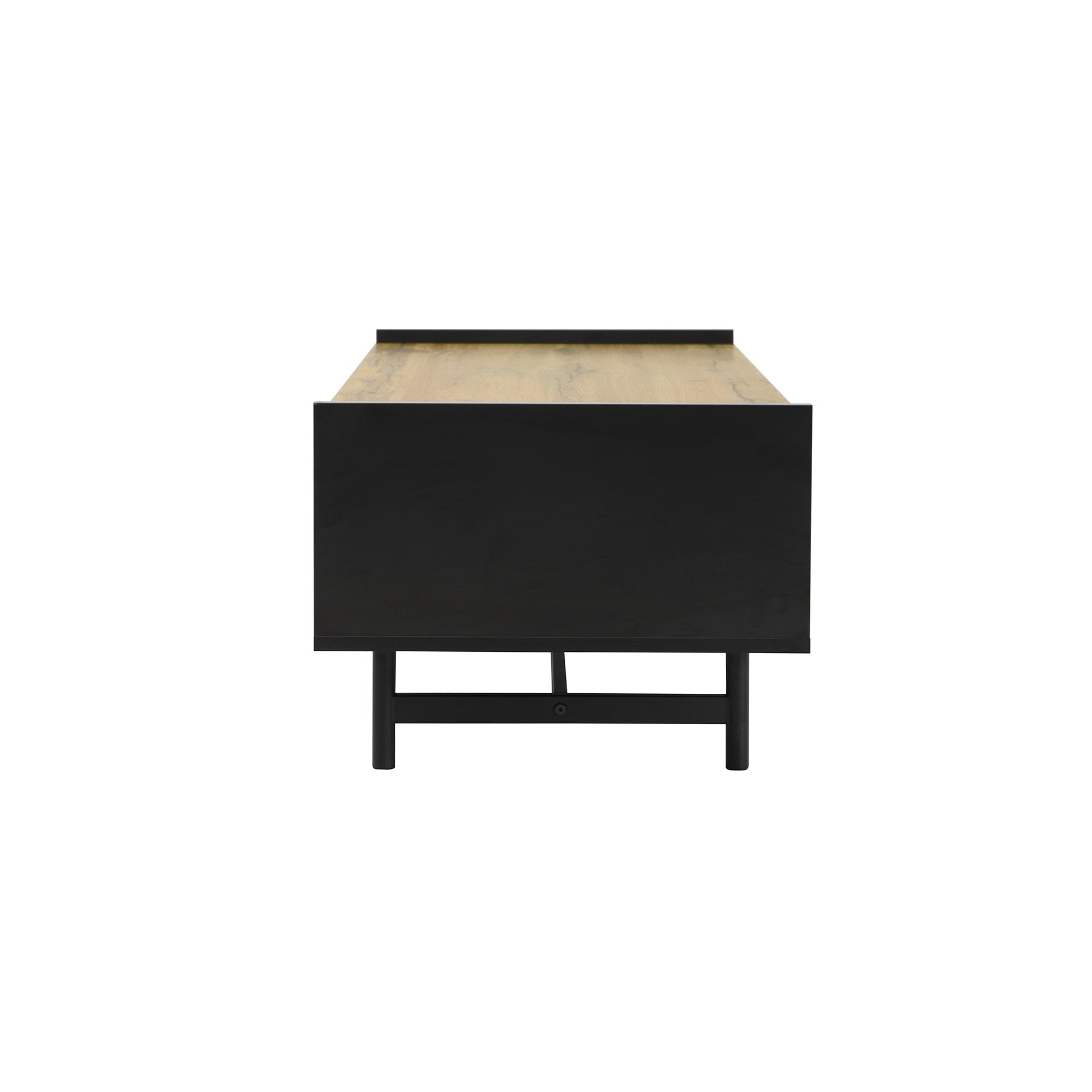 Eden Nest Mesh Coffee Table With Open Storage Black Natural