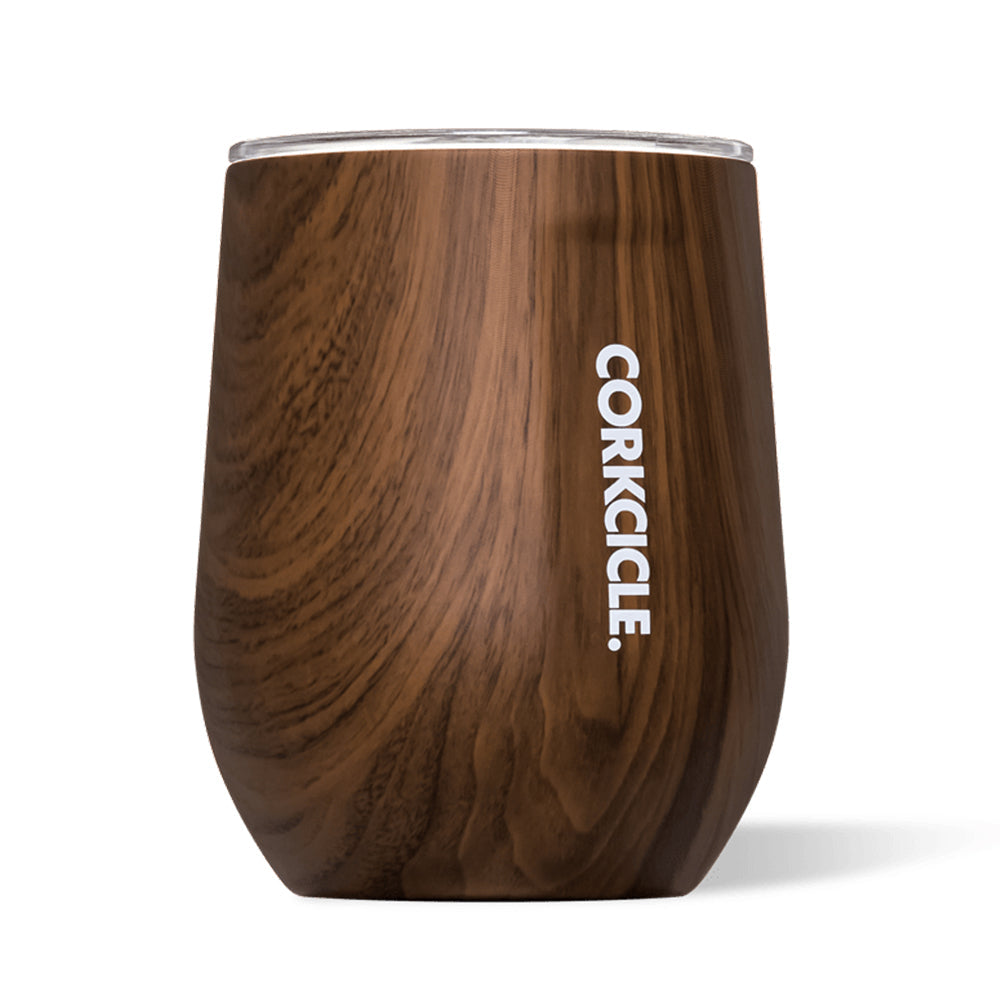 Eden Nest Stemless Wine Cup Walnut Wood Insulated 355ml