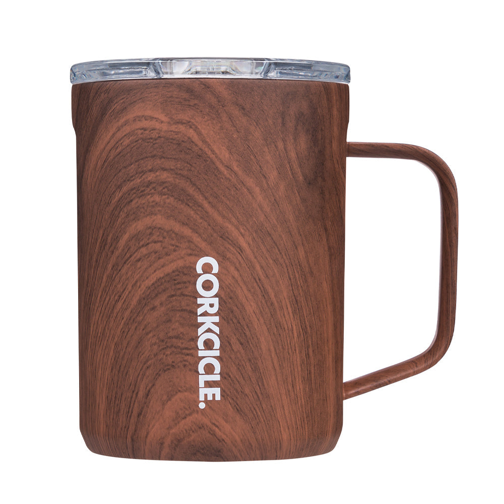 Eden Nest Insulated Coffee Mug 500ml Walnut Wood Keeps Heat