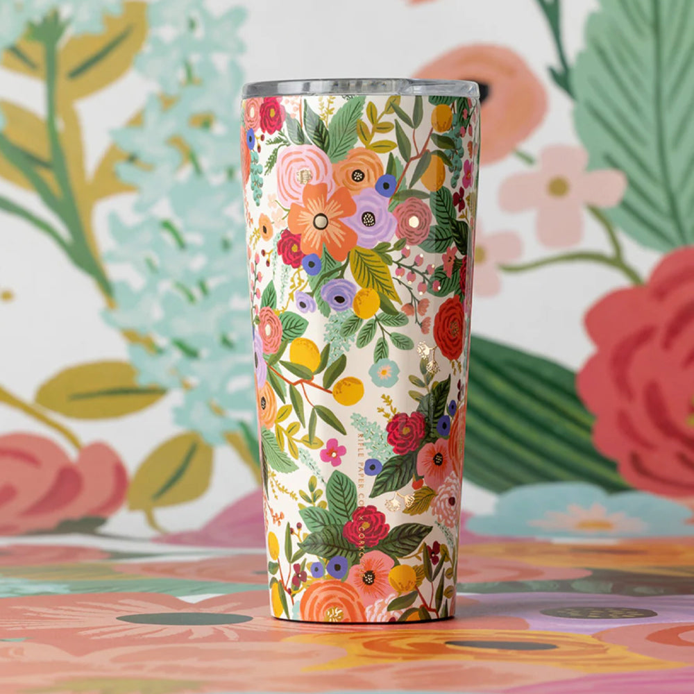 Eden Nest 750ml Floral Tumbler Garden Party Cream Edition