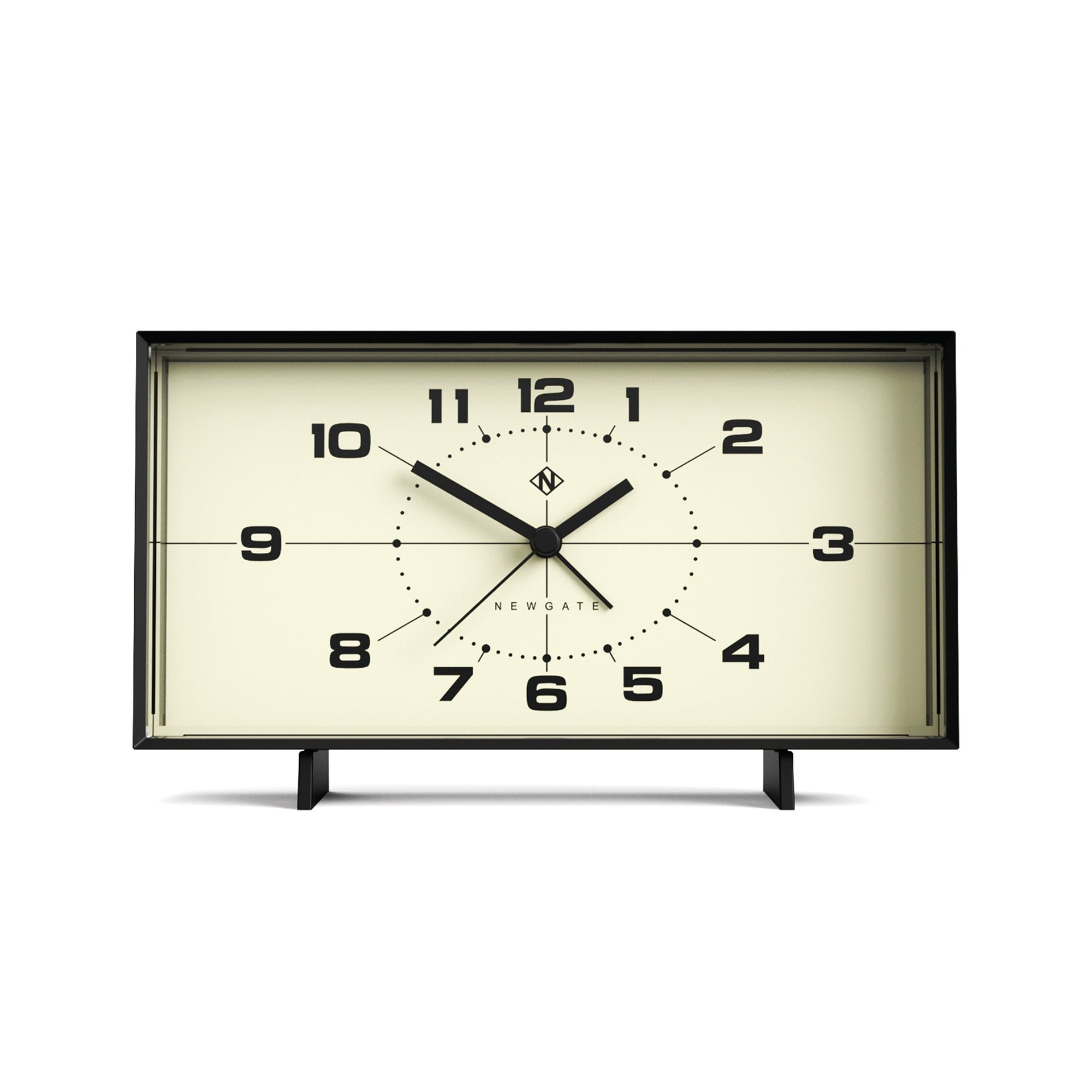 Eden Nest Wideboy Alarm Clock Black Retro Mid Century Dial