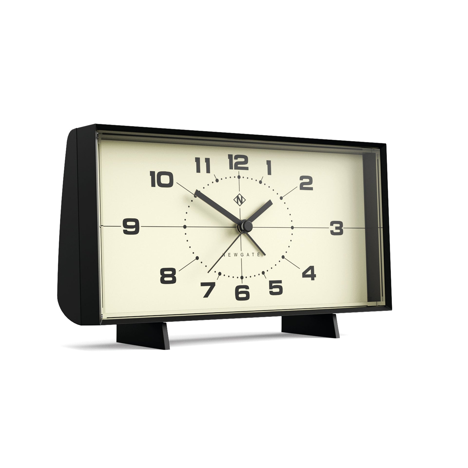 Eden Nest Wideboy Alarm Clock Black Retro Mid Century Dial