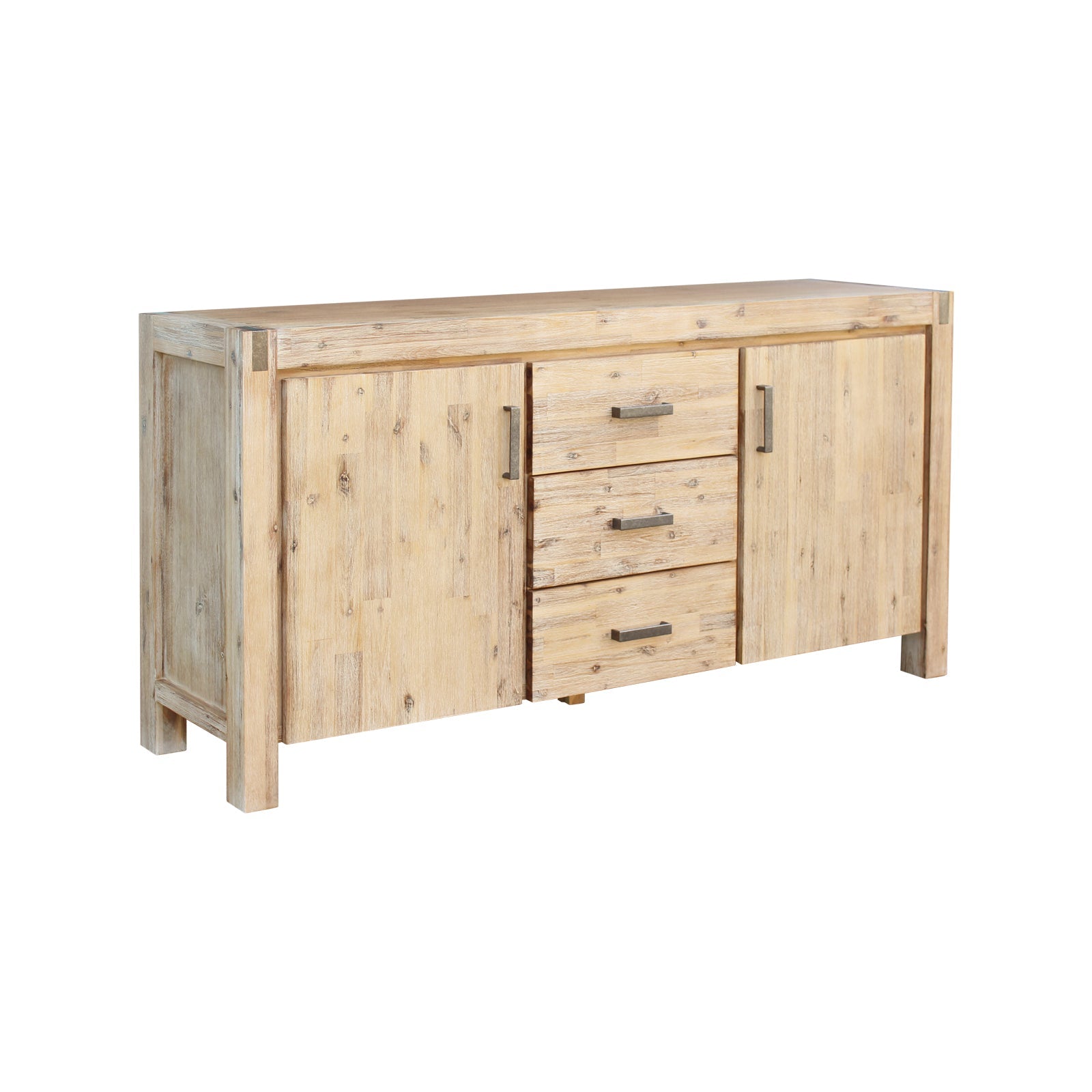 Eden Nest Oak Colour Solid Acacia Sideboard With Drawers
