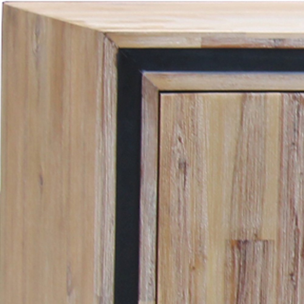 Eden Nest Buffet Sideboard Silver Brush with Acacia Drawers