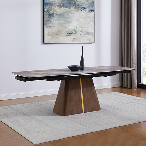 Eden Nest Extendable Dining Table MDF Ceramic Glass Top