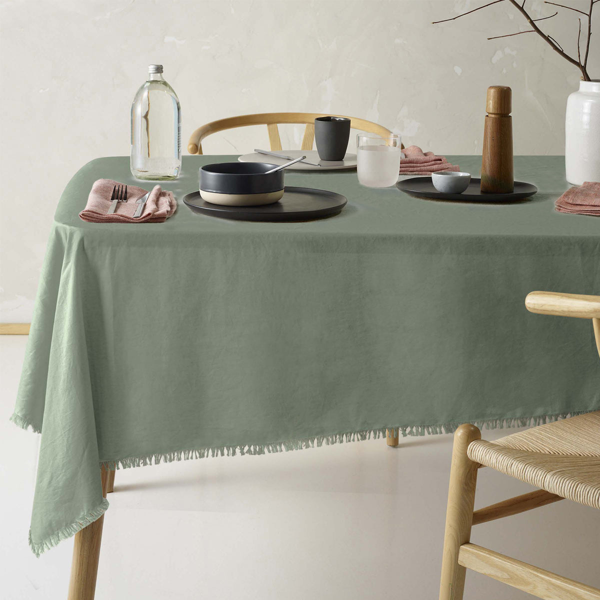 Eden Nest Vintage Linen-Cotton Tablecloth