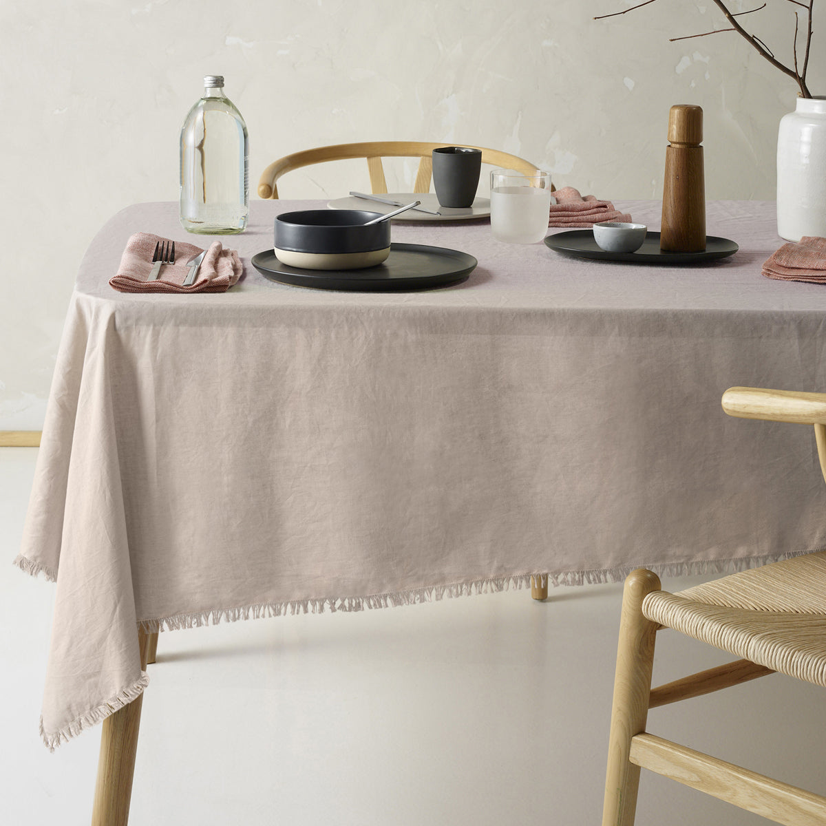 Eden Nest Vintage Linen-Cotton Tablecloth
