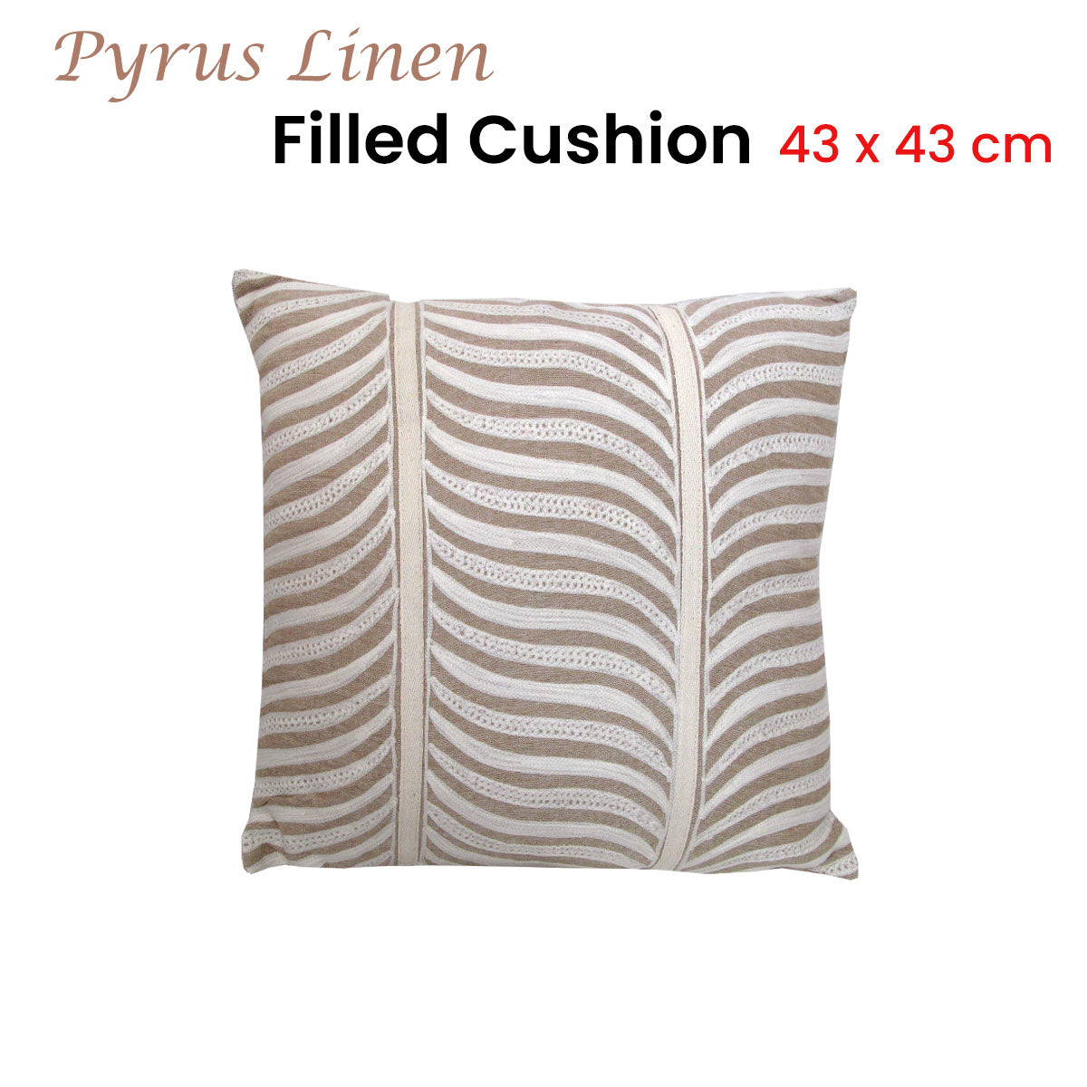Eden Nest Pyrus Embroidered Linen Filled Cushion 43x43