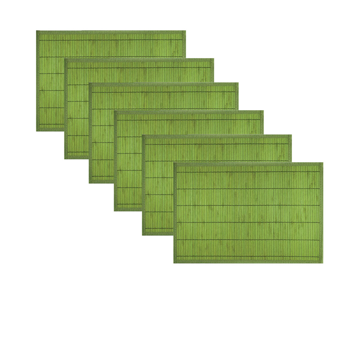 Eden Nest 6-Pack Narrow Slat Bamboo Table Placemats - 30 x 45 cm
