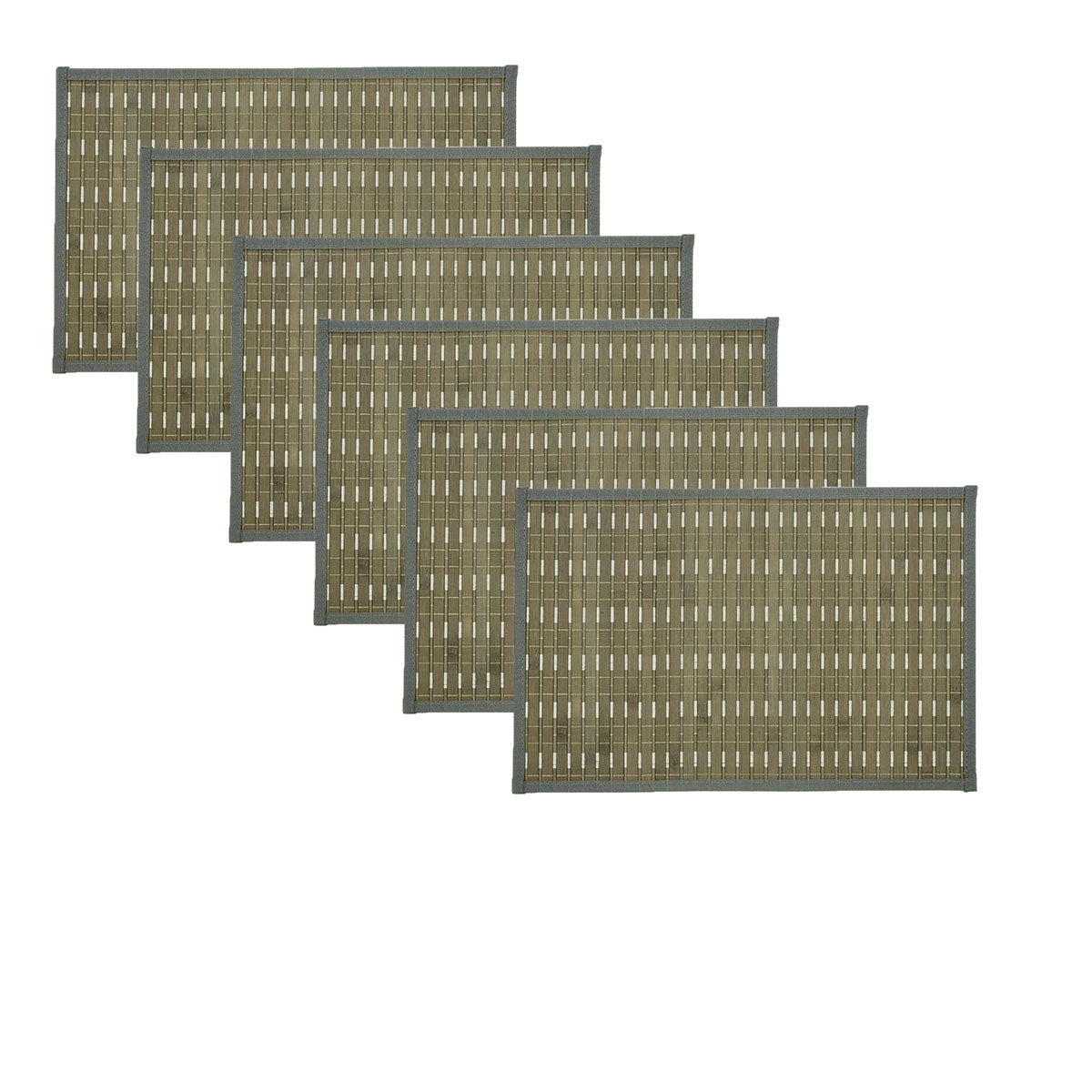 Eden Nest 6-Pack Streak Bamboo Table Placemats - 30 x 45 cm