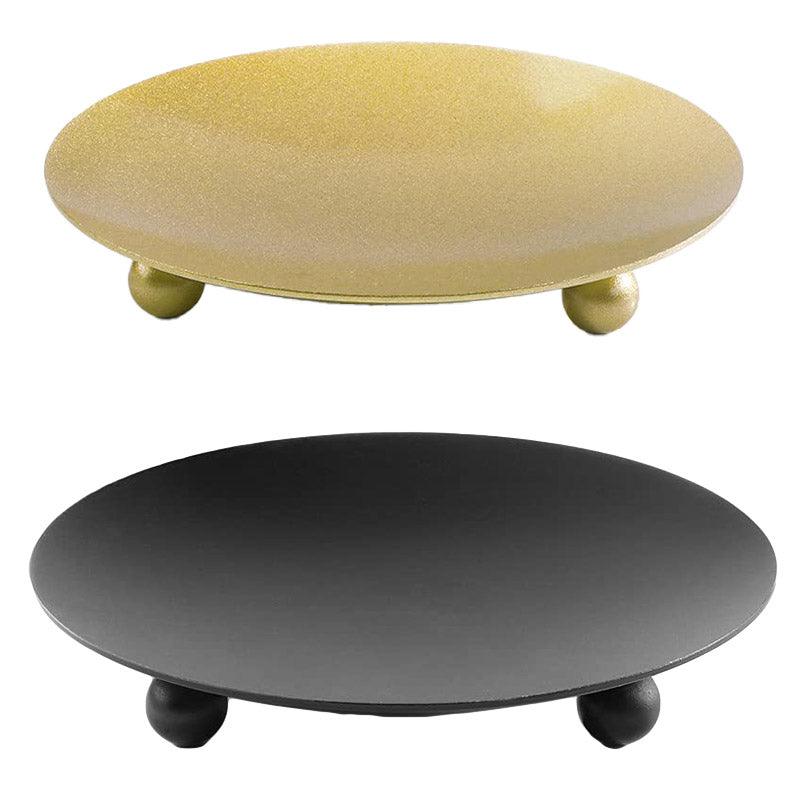 Eden Nest Iron Plate Candle Holder Aroma Base Tray Set Black