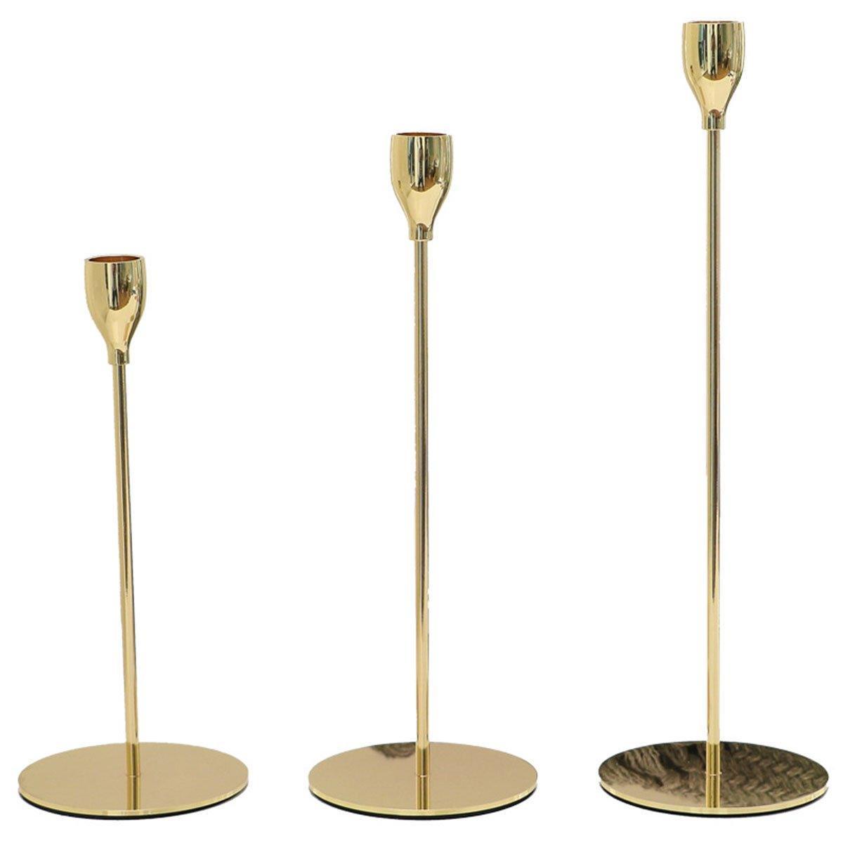 Eden Nest Set of 3 Decorative Metal Candlestick Holders - Sleek Minimalist Design