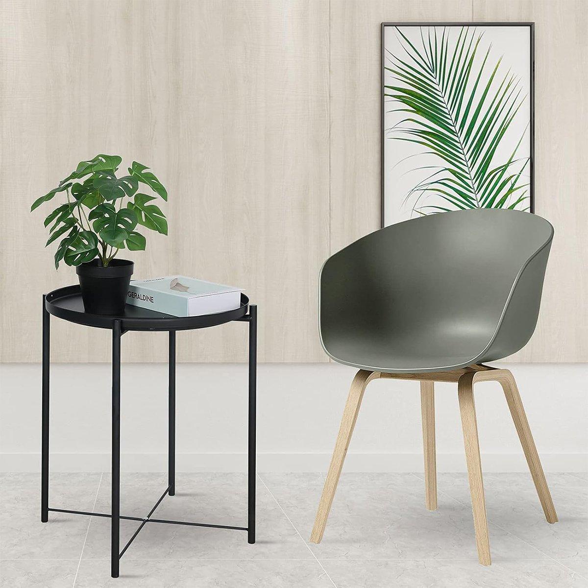 Eden Nest Compact Round Coffee Table With Tray Nordic Style