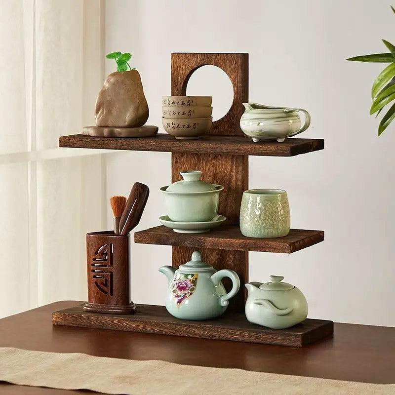 Eden Nest Wooden Tea Display Shelf