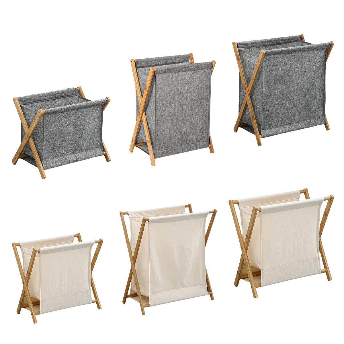 Eden Nest Foldable Laundry Basket - Solid Wood Frame with Breathable Fabric