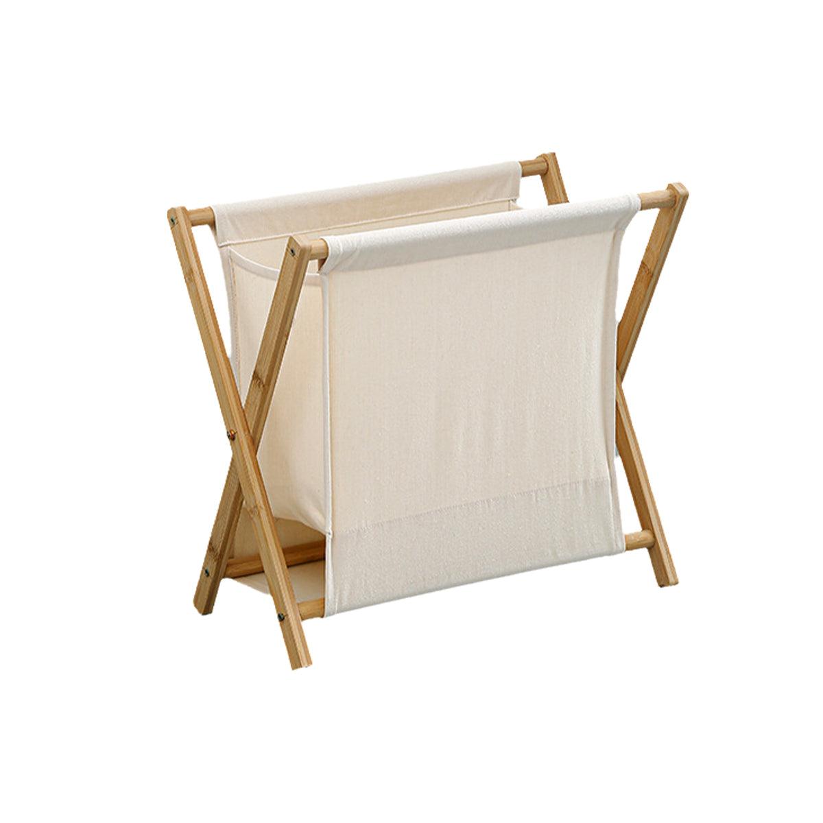 Eden Nest Foldable Laundry Basket - Solid Wood Frame with Breathable Fabric