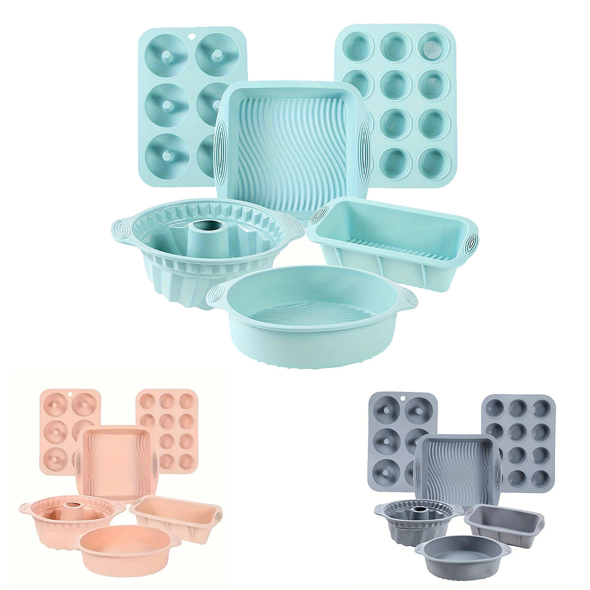 Eden Nest 6-Piece Silicone Baking Mould Set - Flexible Nonstick
